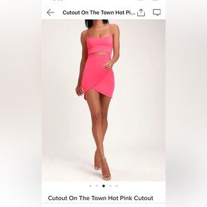Cut out hot pink mini dress
